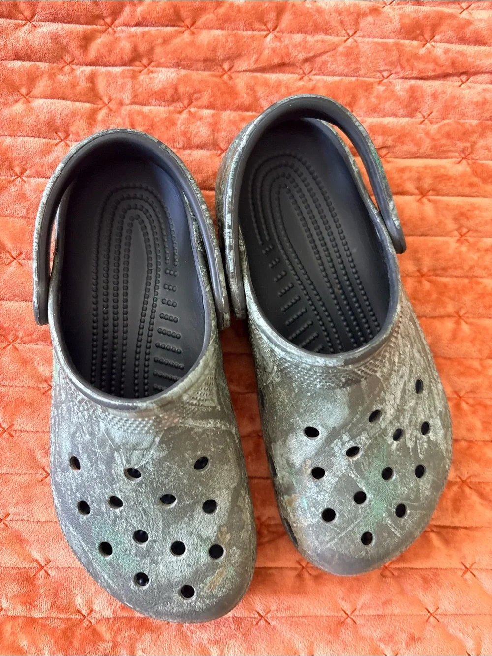 Kids Camouflage Slip-On Crocs - Gray Green